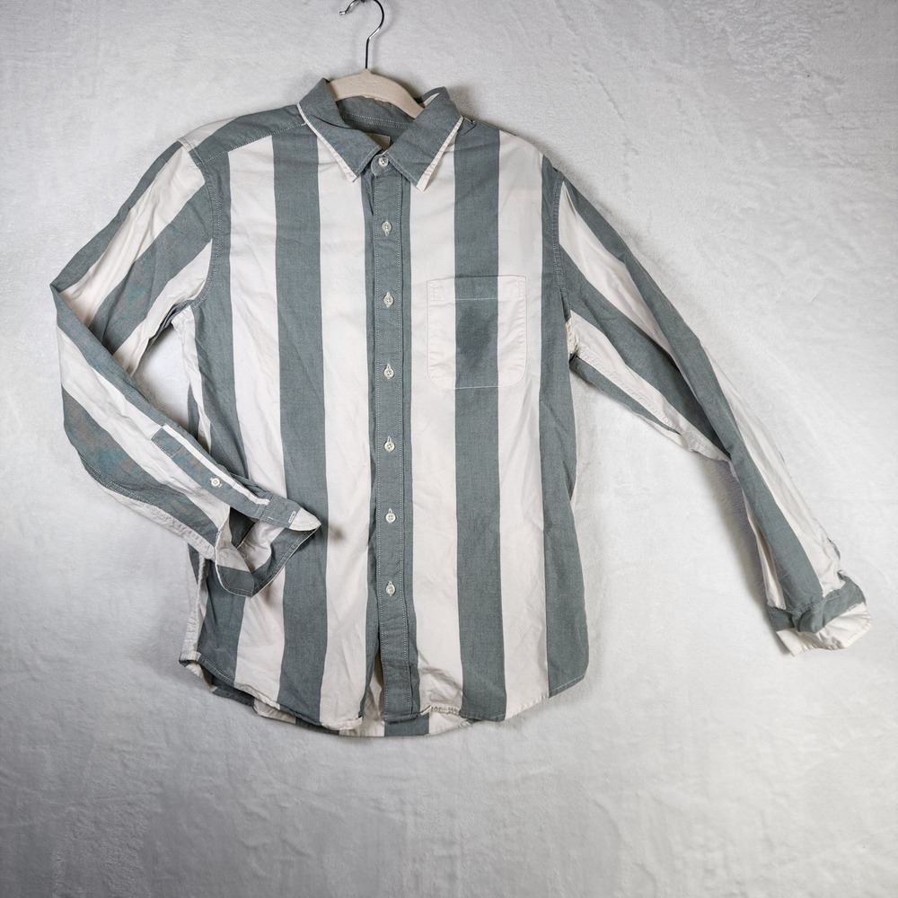 American Eagle Mens Striped Long‎ Sleeve Button Down Shirt Classic Fit